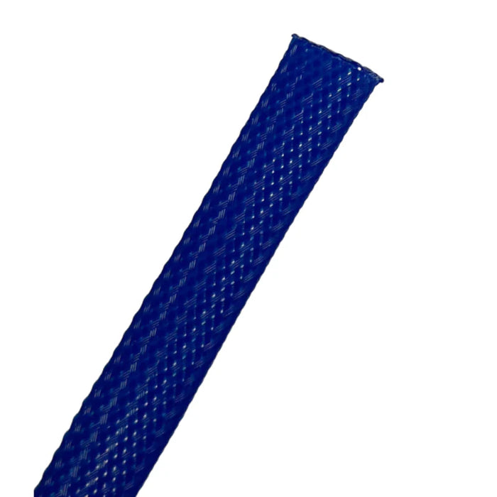 Expandable PET Braided Cable Sleeving - Blue