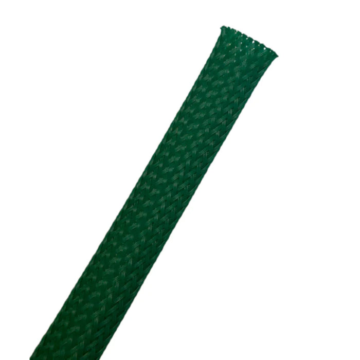 Expandable PET Braided Cable Sleeving - Green