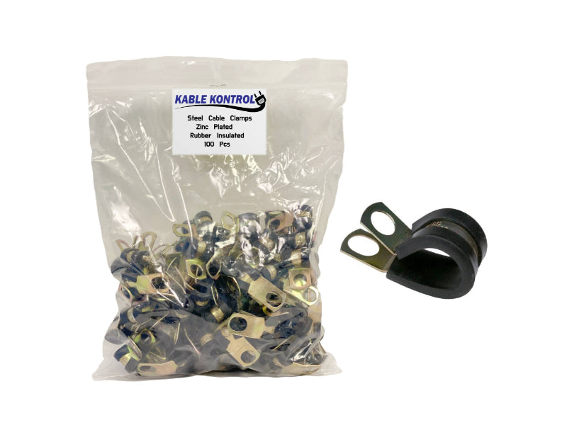 Steel Cable Clamps - Zinc Plated & Rubber Insulated