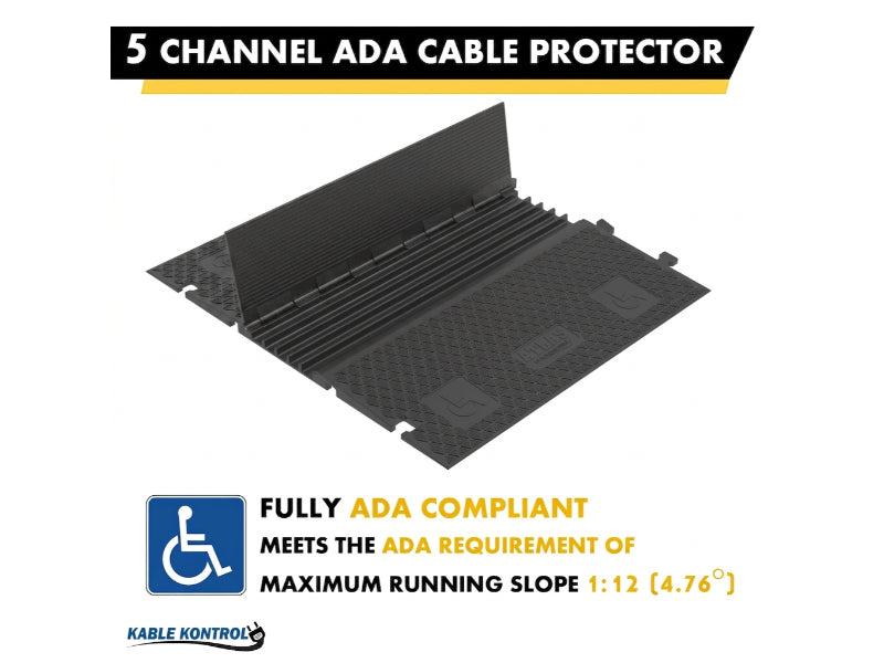 ATLAS® ADA Low Profile Cable Protector Ramp - 5 Channels - CP-ADA-5CH-BB