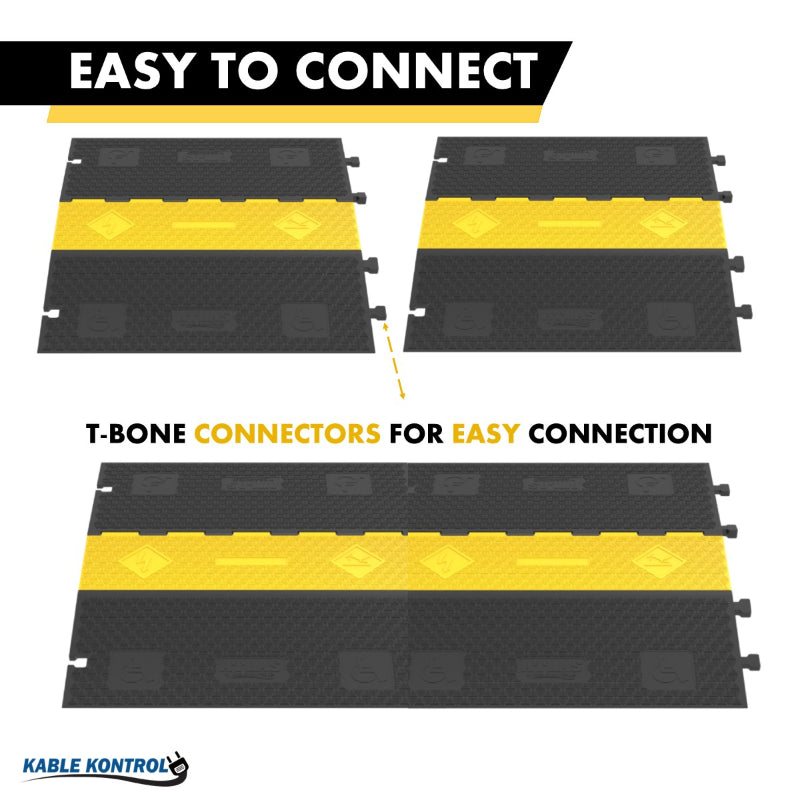 ATLAS® ADA Low Profile Cable Protector Ramp - 5 Channels - CP-ADA-5CH-YB