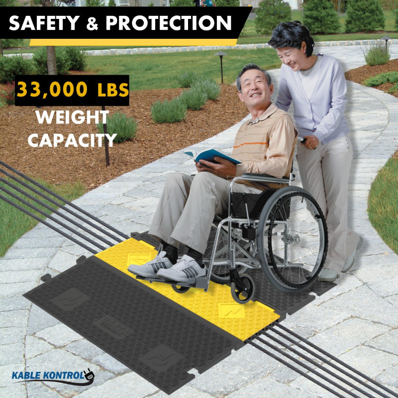 ATLAS® ADA Low Profile Cable Protector Ramp - 5 Channels - CP-ADA-5CH-BB
