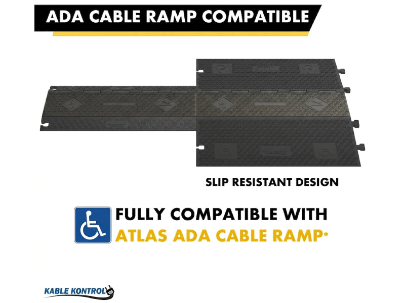 ATLAS® ADA Low Profile Cable Protector Ramp - 5 Channels - CP-ADA-5CH-BB