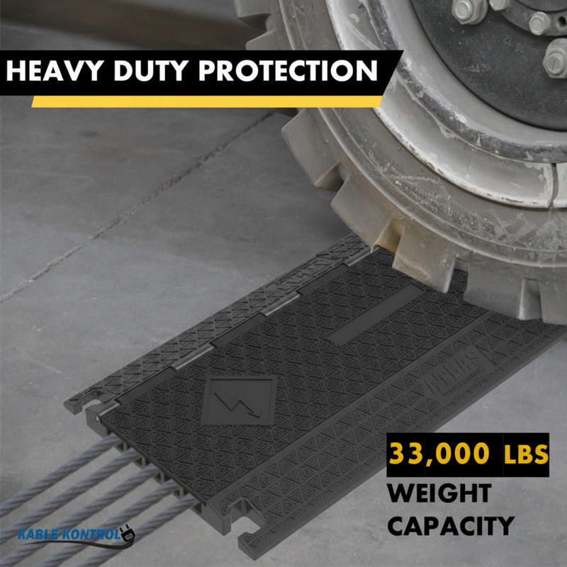 ATLAS® Low Profile Cable Protector Ramp - 5 Channels - CP9983-LP-BK