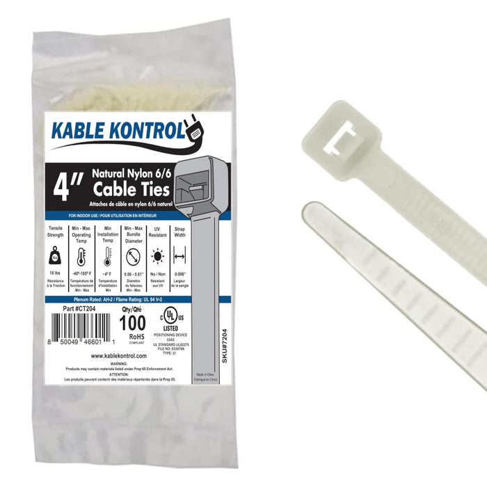 Natural Clear Nylon Zip Ties