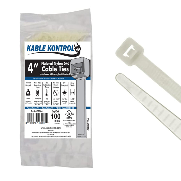 Natural Clear Nylon Zip Ties