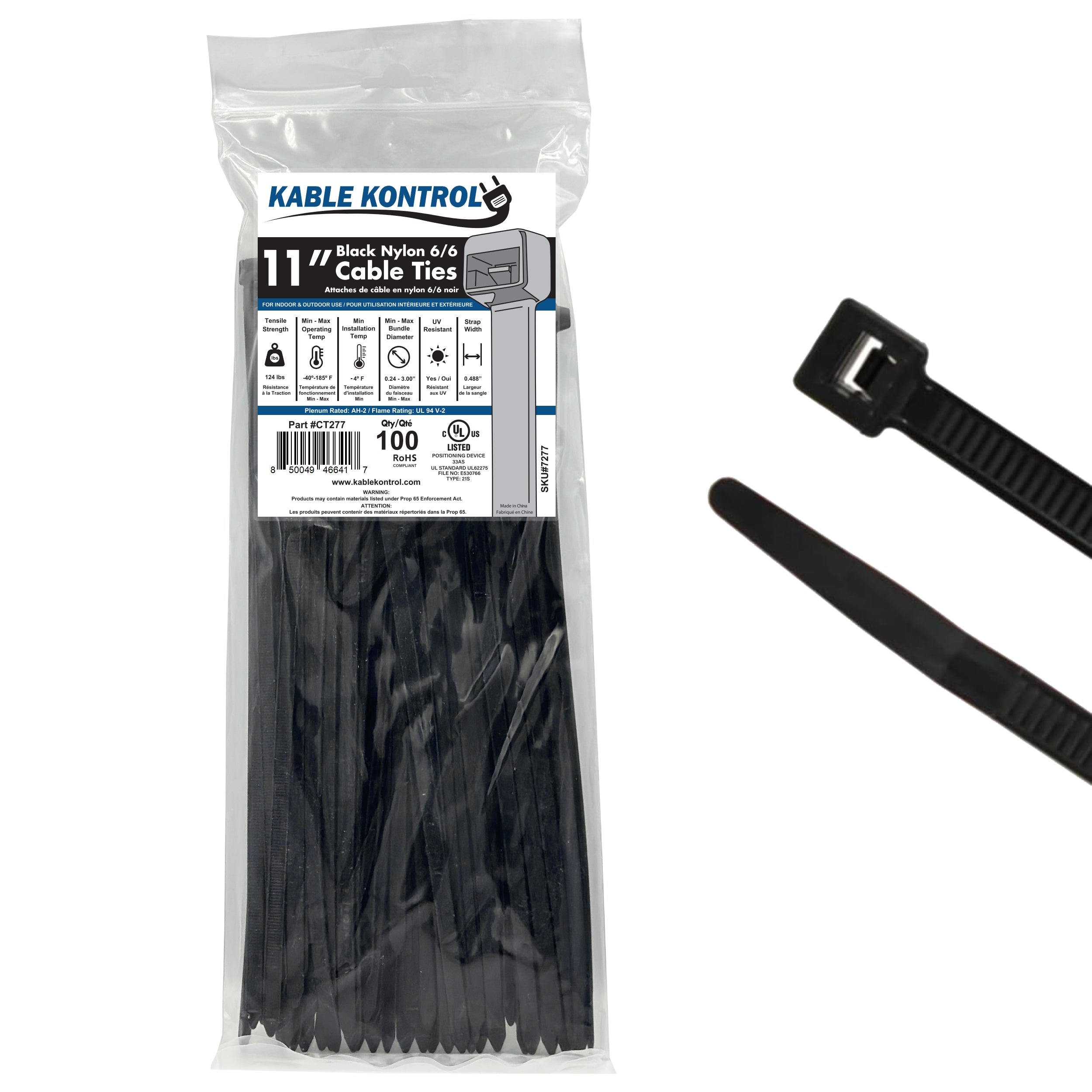Black Cable Ties - UV Resistant — KABLE KONTROL