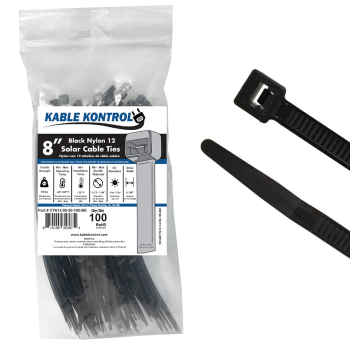 Nylon 12 Solar & Weather Resistant Cable Zip Ties