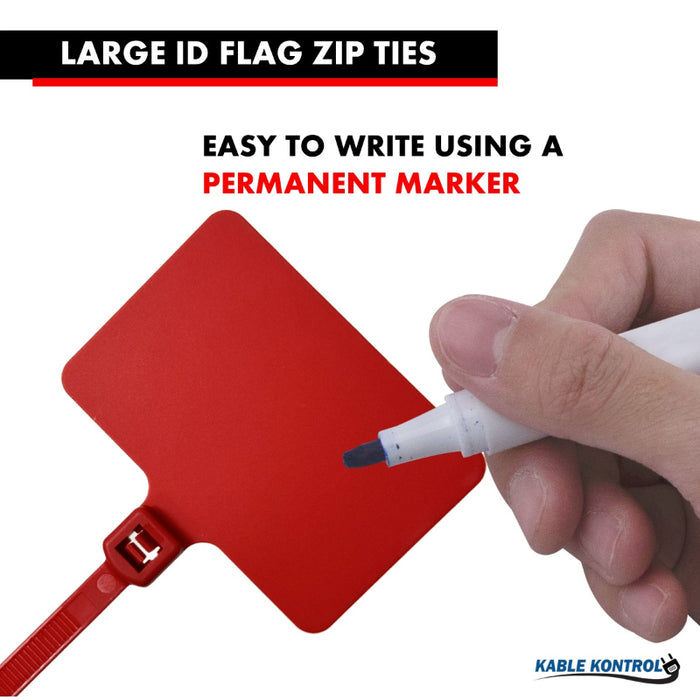 Large ID Flag Cable Zip Ties