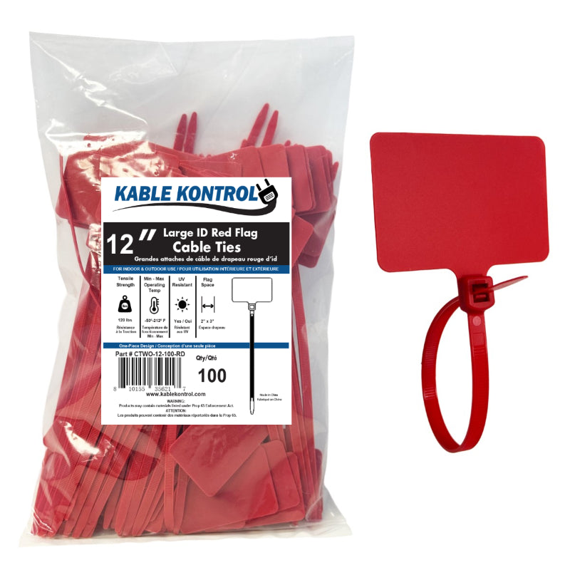 Large ID Flag Cable Zip Ties