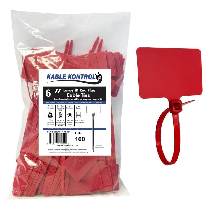 Large ID Flag Cable Zip Ties