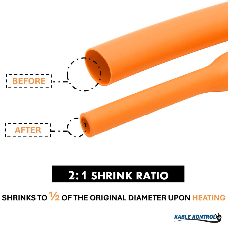 EV High Voltage Heat Shrink Tubing - Polyolefin - Single Wall - 2:1 Ratio