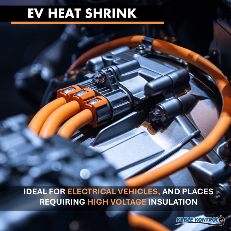 EV High Voltage Heat Shrink Tubing - Polyolefin - Single Wall - 2:1 Ratio