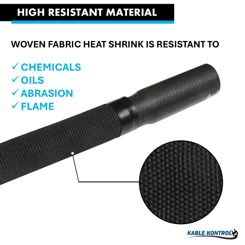 Abrasion Resistant Heat Shrink Tubing - Woven Polyester Fabric - 2:1 Ratio