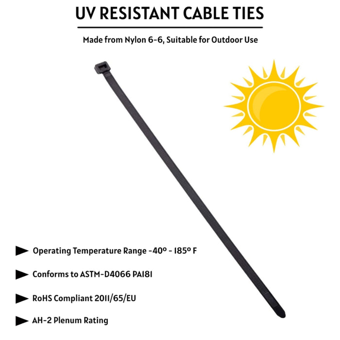 Black Cable Ties - UV Resistant