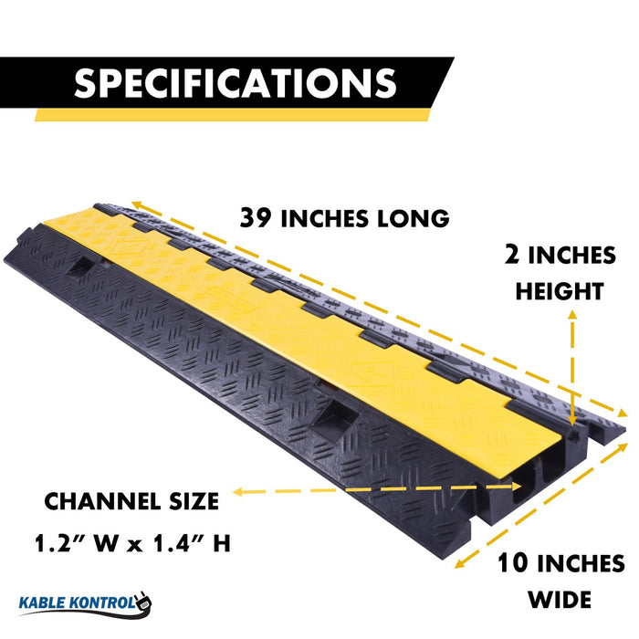 ATLAS Heavy Duty Rubber Cable Protector - 2 Channels - CP9987