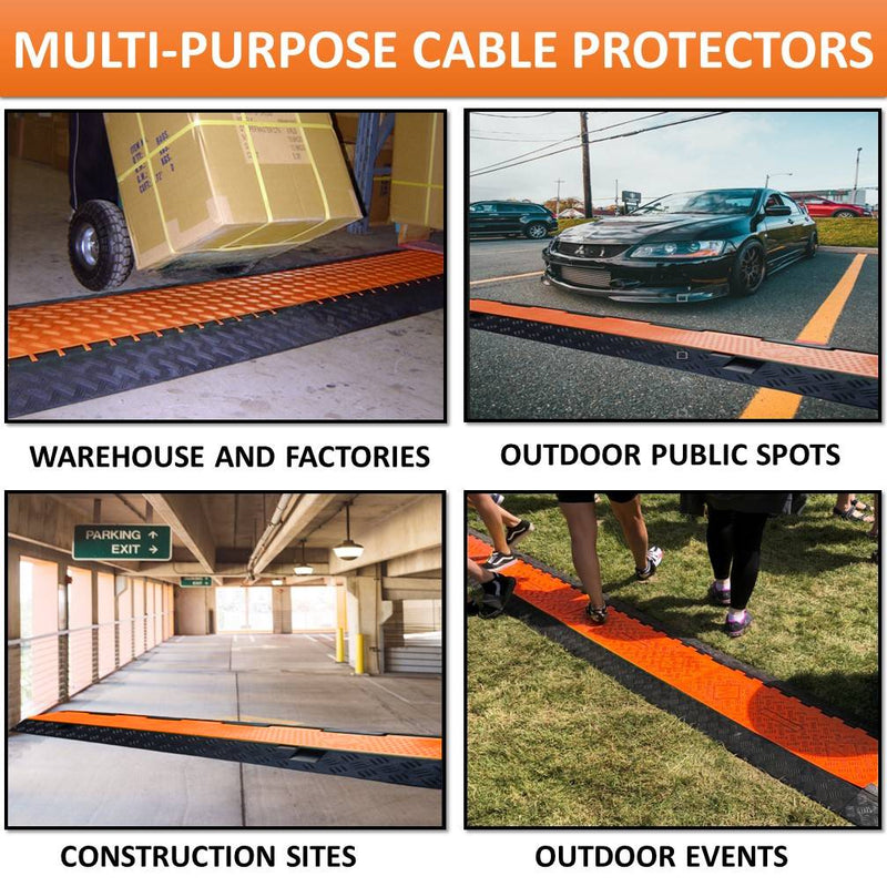ATLAS Extra Heavy Duty Cable Protector Ramp - 2 Channels - CP9981-OR