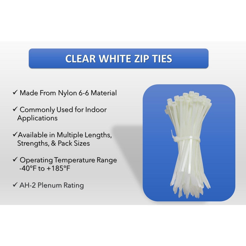 Natural Clear Nylon Zip Ties