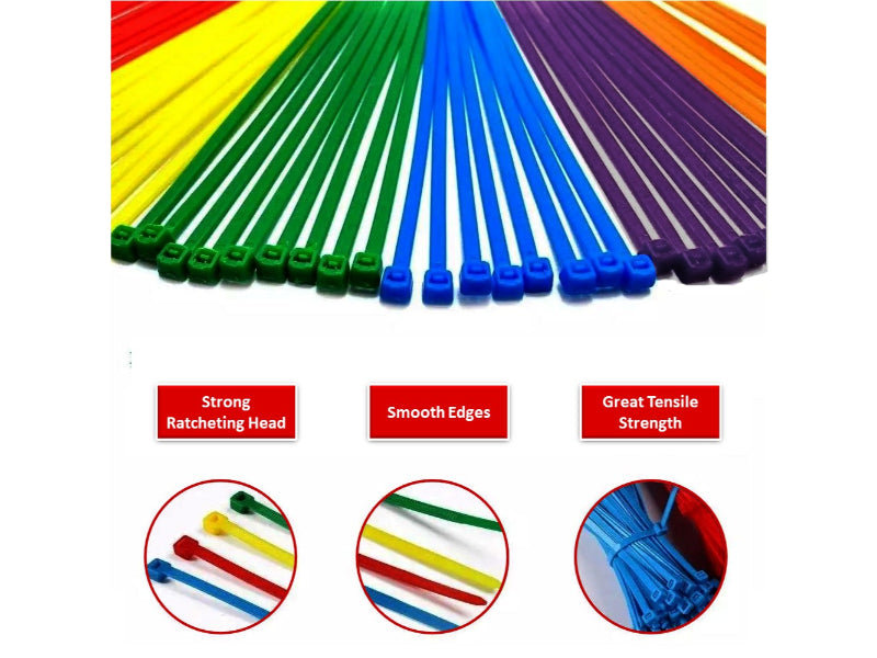 20 Pack Of 6-Inch Chrome-Plated Zip Ties For Cables, Hoses & Wiring (Motorcycle, Car, DIY)
