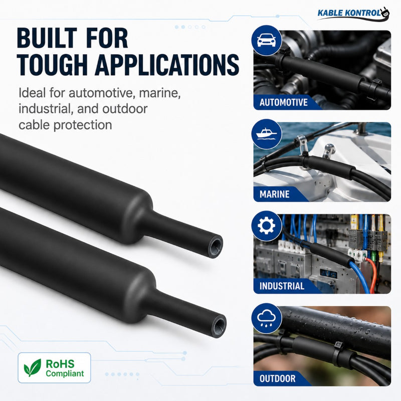 Heat Shrink Tubing - Heavy Wall Adhesive Lined - Polyolefin - 3:1 Ratio