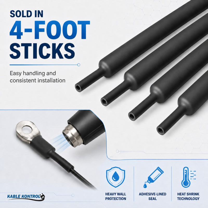 Heat Shrink Tubing - Heavy Wall Adhesive Lined - Polyolefin - 3:1 Ratio