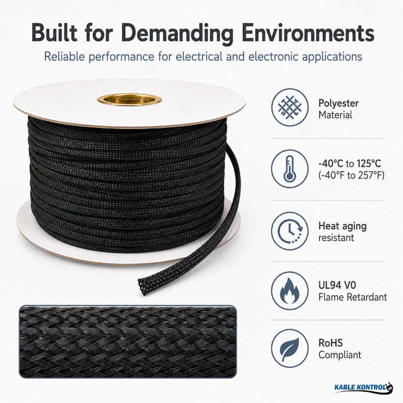 Non Fray Expandable Braided Cable Sleeving