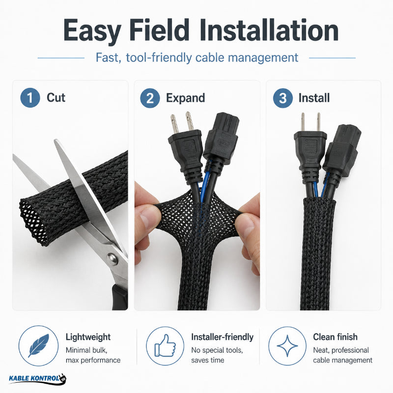 Non Fray Expandable Braided Cable Sleeving