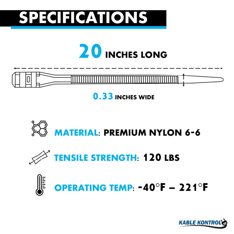 Inline Low Profile Zip Ties