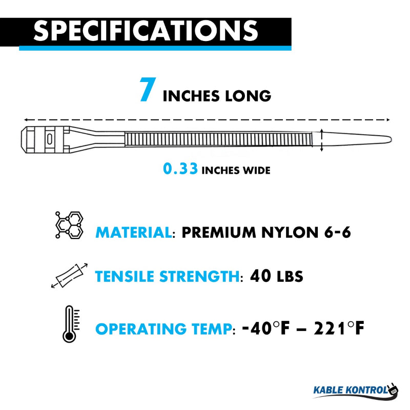 Inline Low Profile Zip Ties