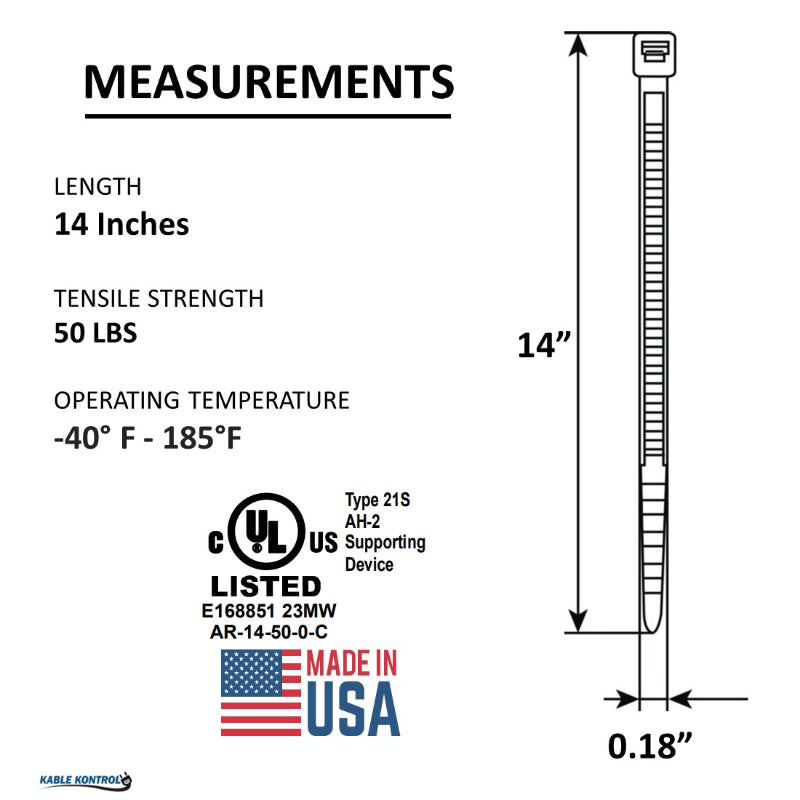 Made In USA Cable Zip Ties