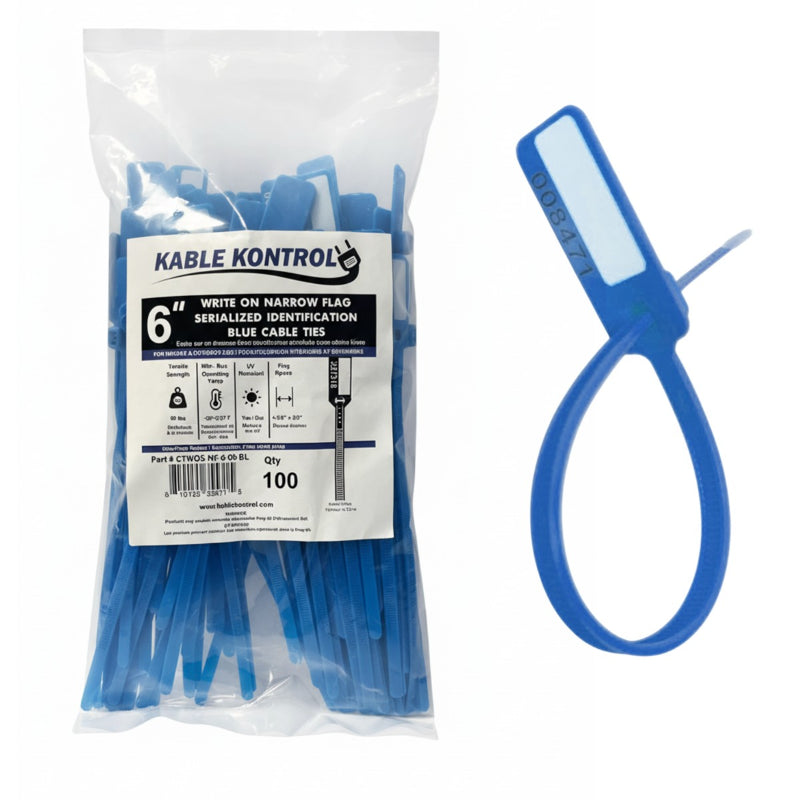 Serialized Flag Write-On Identification Cable Ties