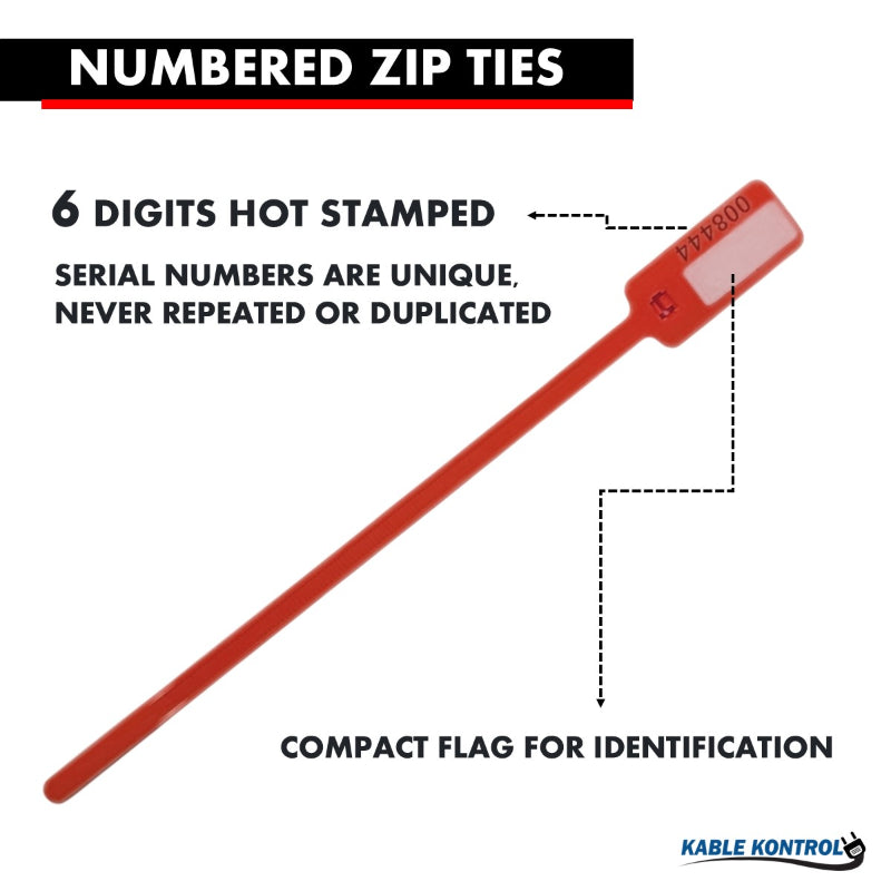 Serialized Flag Write-On Identification Cable Ties