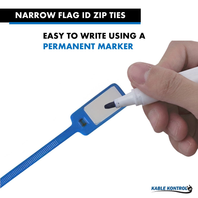 Write On Narrow Flag Zip Ties