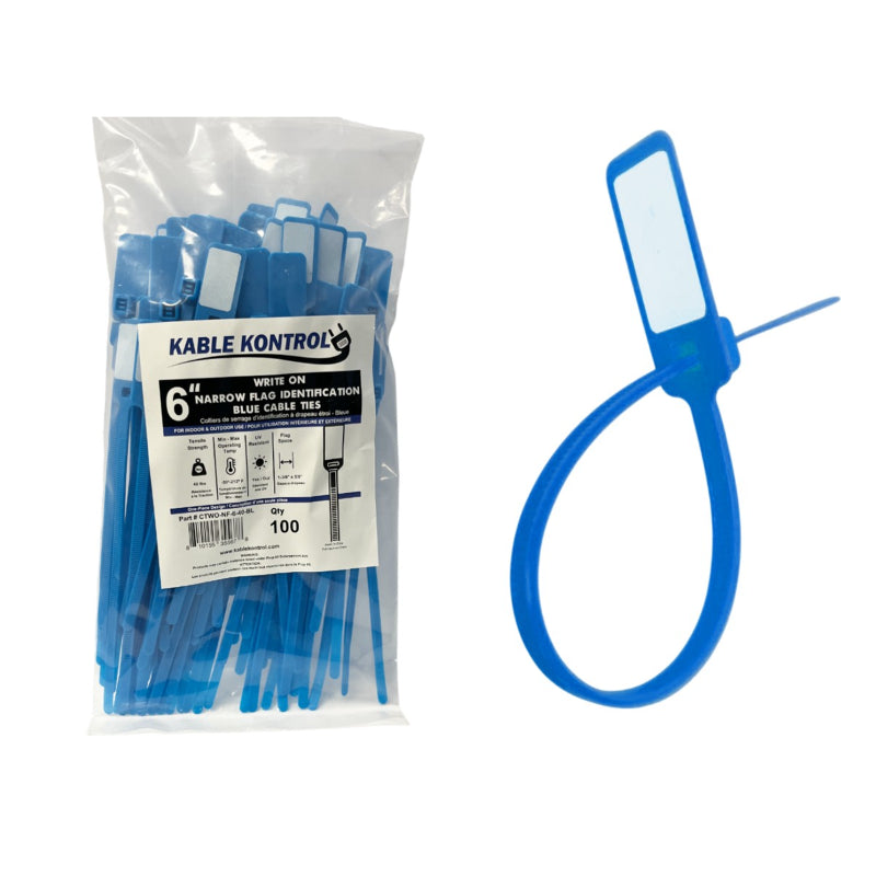 Write On Narrow Flag Zip Ties