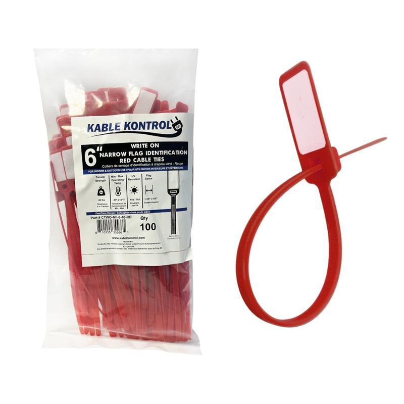Write On Narrow Flag Zip Ties