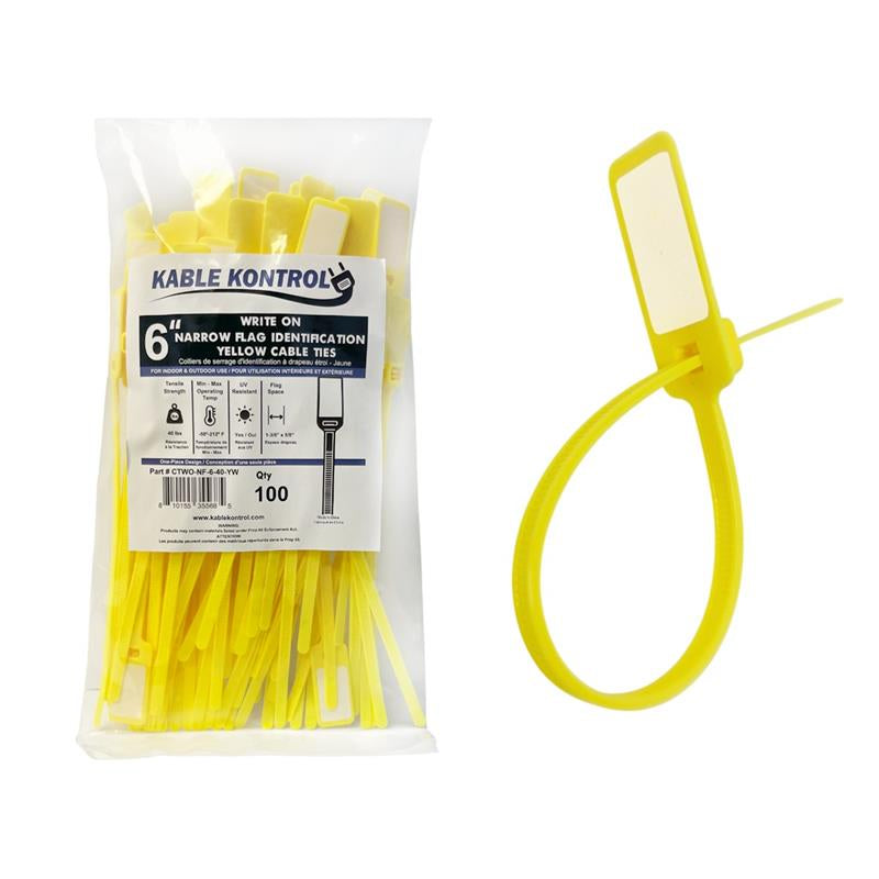 Write On Narrow Flag Zip Ties