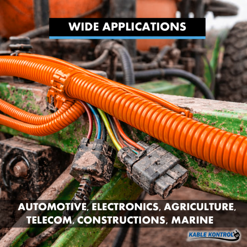 Convoluted Split Wire Loom Tubing - Polyethylene