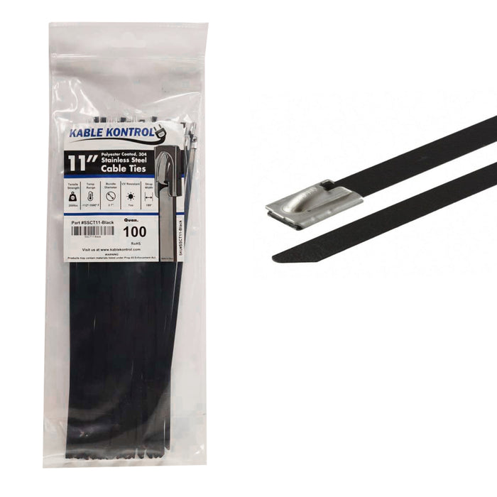 Black PVC Coated Stainless Steel Cable Ties