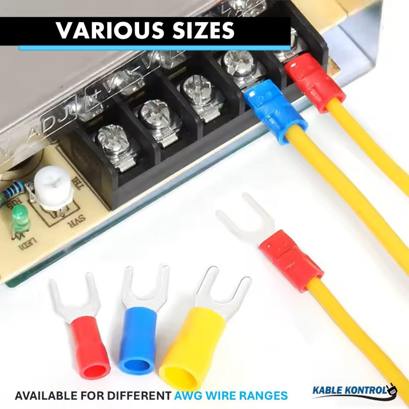 TuToy 12-10Awg Isolierendes Weibliches Spaten Klemme Elektrischer Crimp-Draht Stecker Gelb - 50pcs TuToy 12-10Awg Isolierendes Weibliches Spaten Klemme Elektrischer Crimp-Draht Stecker Gelb - 50pcs