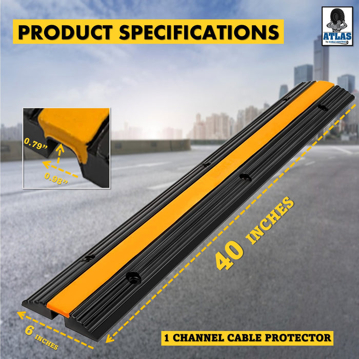 Atlas® Safety Stripe Drop Over Rubber Cable Protector