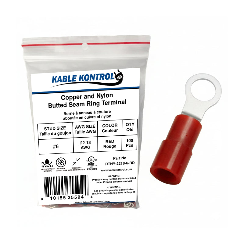 Nylon Insulated Ring Wire Terminal - Electrical Connector