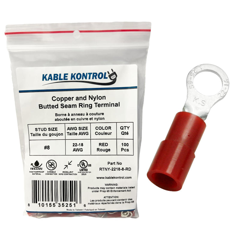 Nylon Insulated Ring Wire Terminal - Electrical Connector