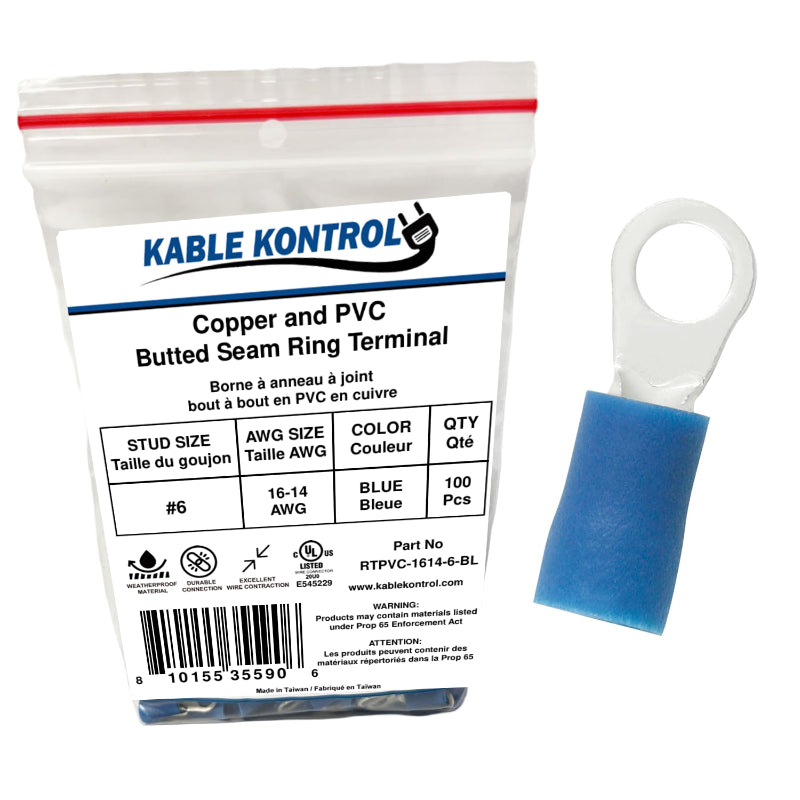 PVC Vinyl Insulated Ring Wire Terminal - Electrical Connector