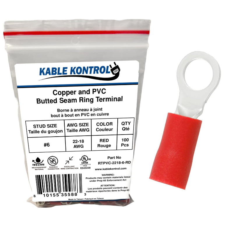 PVC Vinyl Insulated Ring Wire Terminal - Electrical Connector