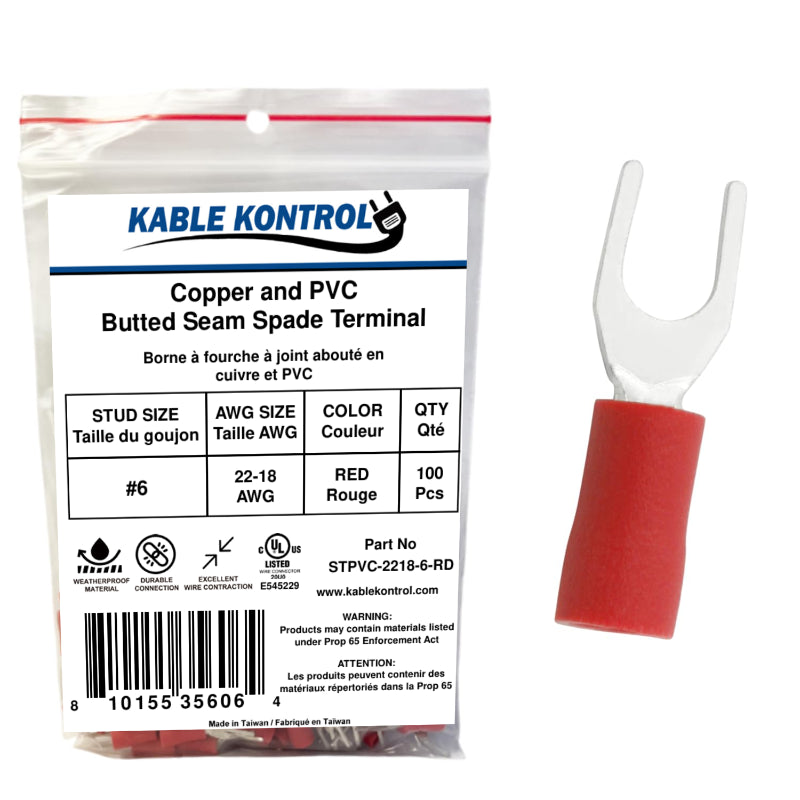 PVC Vinyl Insulated Spade Wire Terminal - Electrical Connector