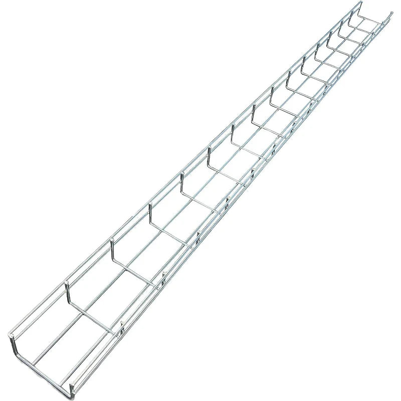 Wire Mesh Cable Tray Straight Section - 304 Stainless Steel - 4" W x 120" L x 2" H