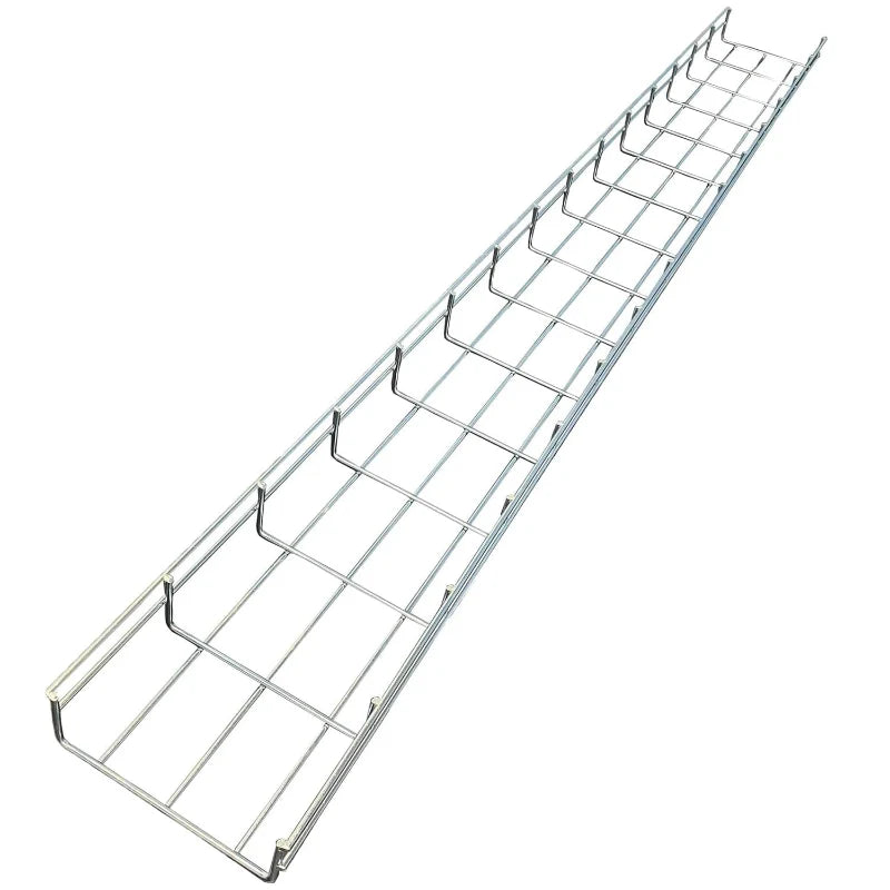 Wire Mesh Cable Tray Straight Section - 304 Stainless Steel - 6" W x 120" L x 2" H