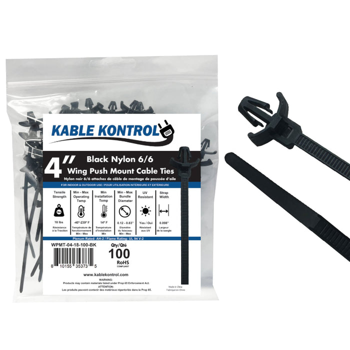 Push Mount Wing Cable Zip Ties