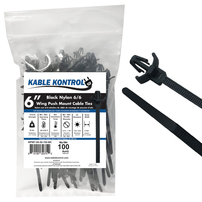 Push Mount Wing Cable Zip Ties