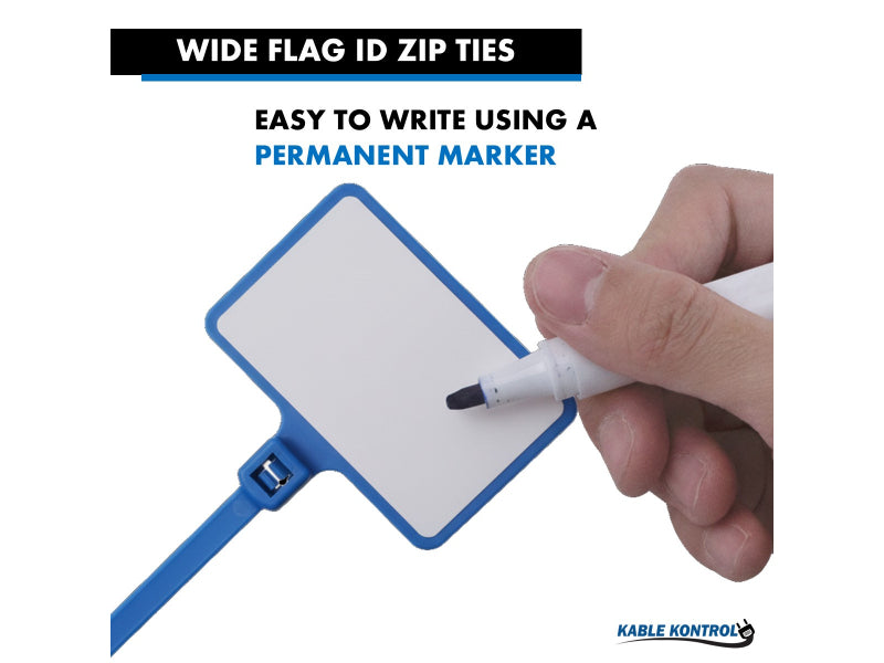 Write On Wide Flag Identification Zip Ties